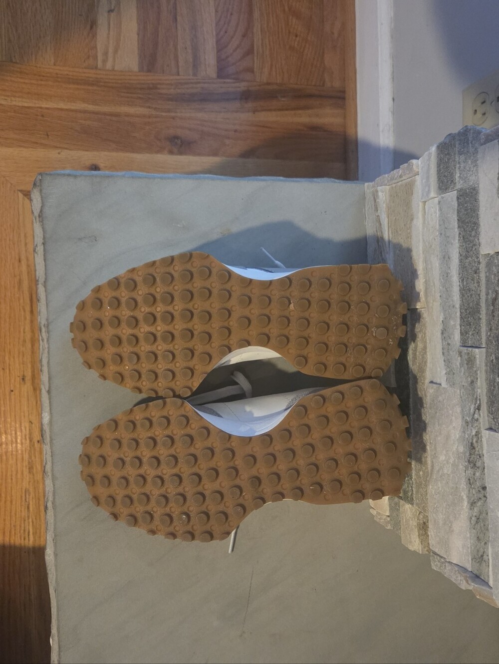 New Balance Gray and White Athletic Sneakers - Picture 7 of 7